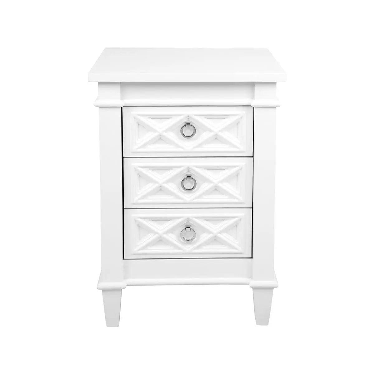 Cafe Lighting & Living Plantation Bedside Table - Small White - Bedside Table317359320294107102 1