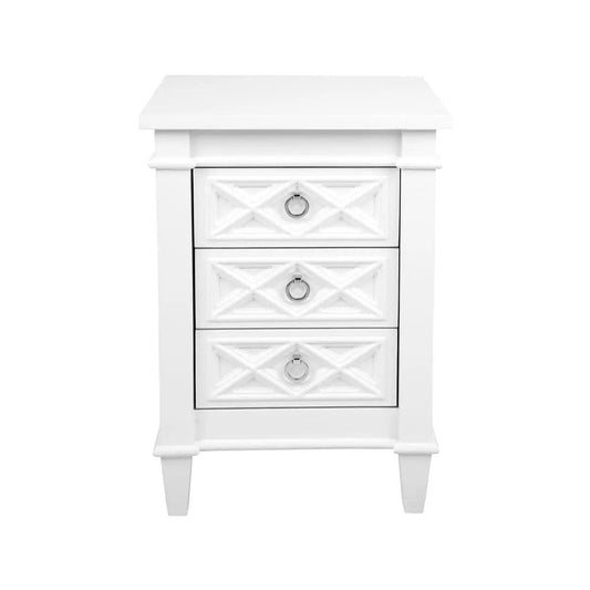 Cafe Lighting & Living Plantation Bedside Table - Small White - Bedside Table317359320294107102 1