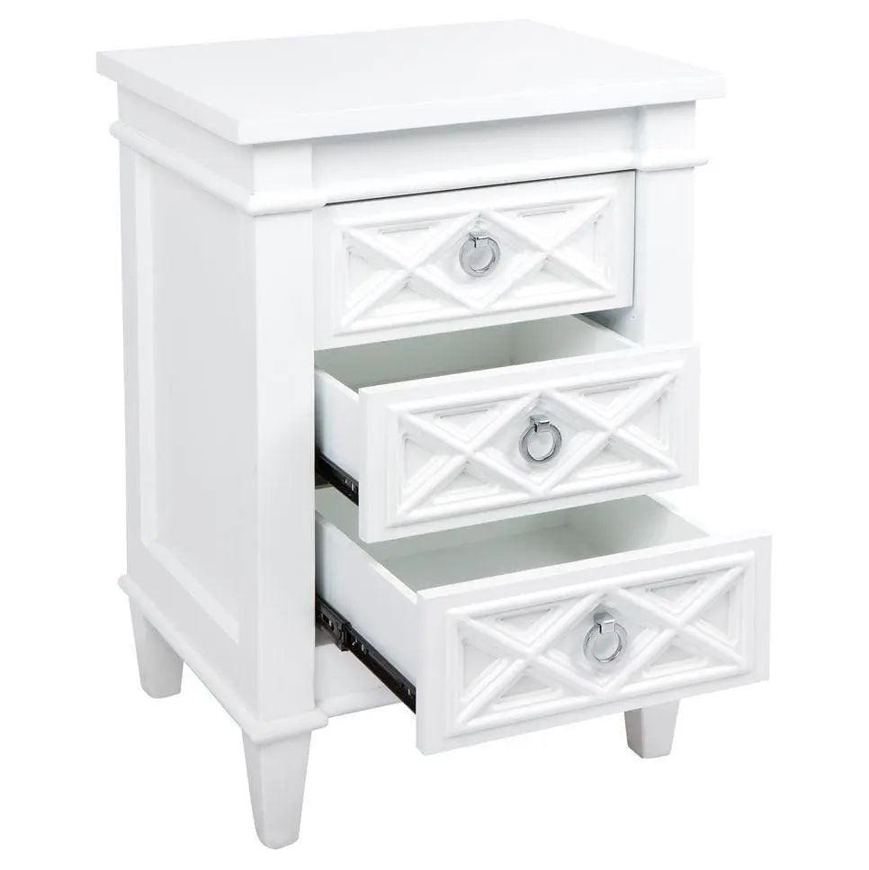 Cafe Lighting & Living Plantation Bedside Table - Small White - Bedside Table317359320294107102 5