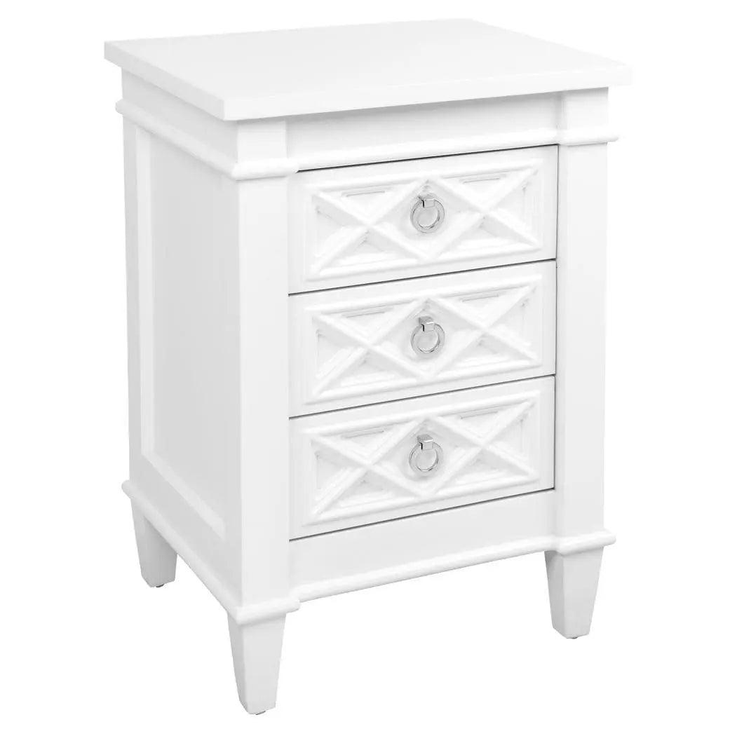 Cafe Lighting & Living Plantation Bedside Table - Small White - Bedside Table317359320294107102 3