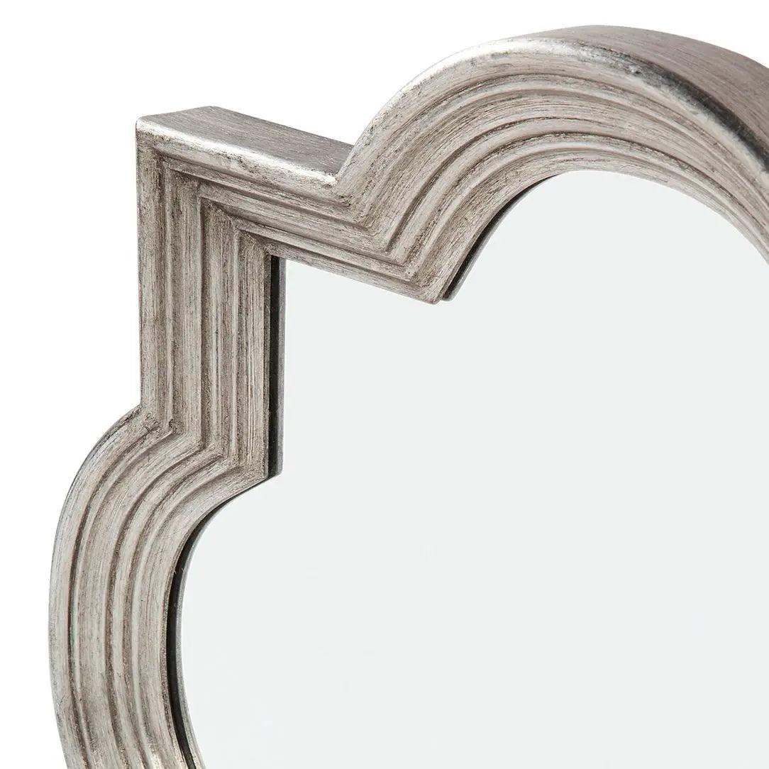 Cafe Lighting & Living Quatrefoil Marrakech Wall Mirror - Large Antique Silver - Mirror402209320294086469 3