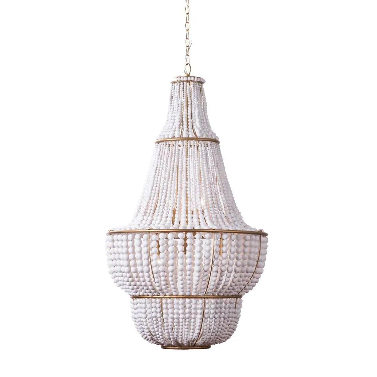 Cafe Lighting & Living Sierra Beaded Chandelier - Gold/White - Chandelier207329320294117354 1