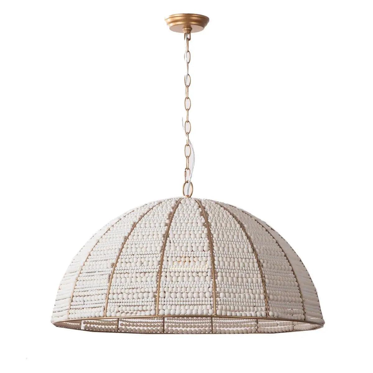 Cafe Lighting & Living Sierra Beaded Dome Pendant - Gold/White - Pendant207309320294117330 1