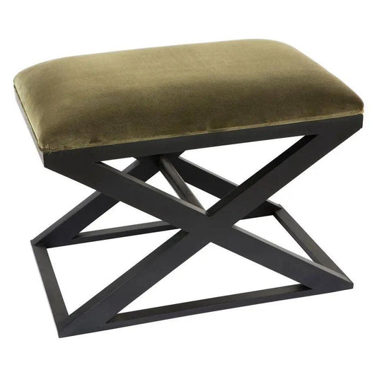 Cafe Lighting & Living Spencer Black Timber Stool - Moss Velvet 31555-Stool-Cafe Lighting & Living-Prime Furniture