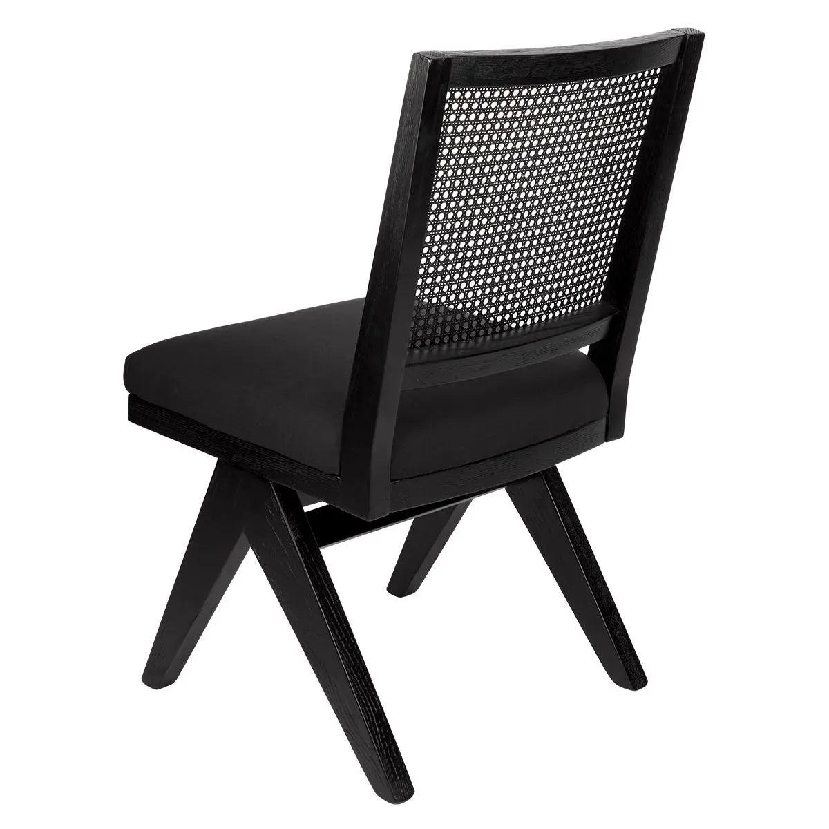 Cafe Lighting & Living The Imperial Rattan Black Dining Chair - Black Linen 32200 - Chair322009320294114728 4