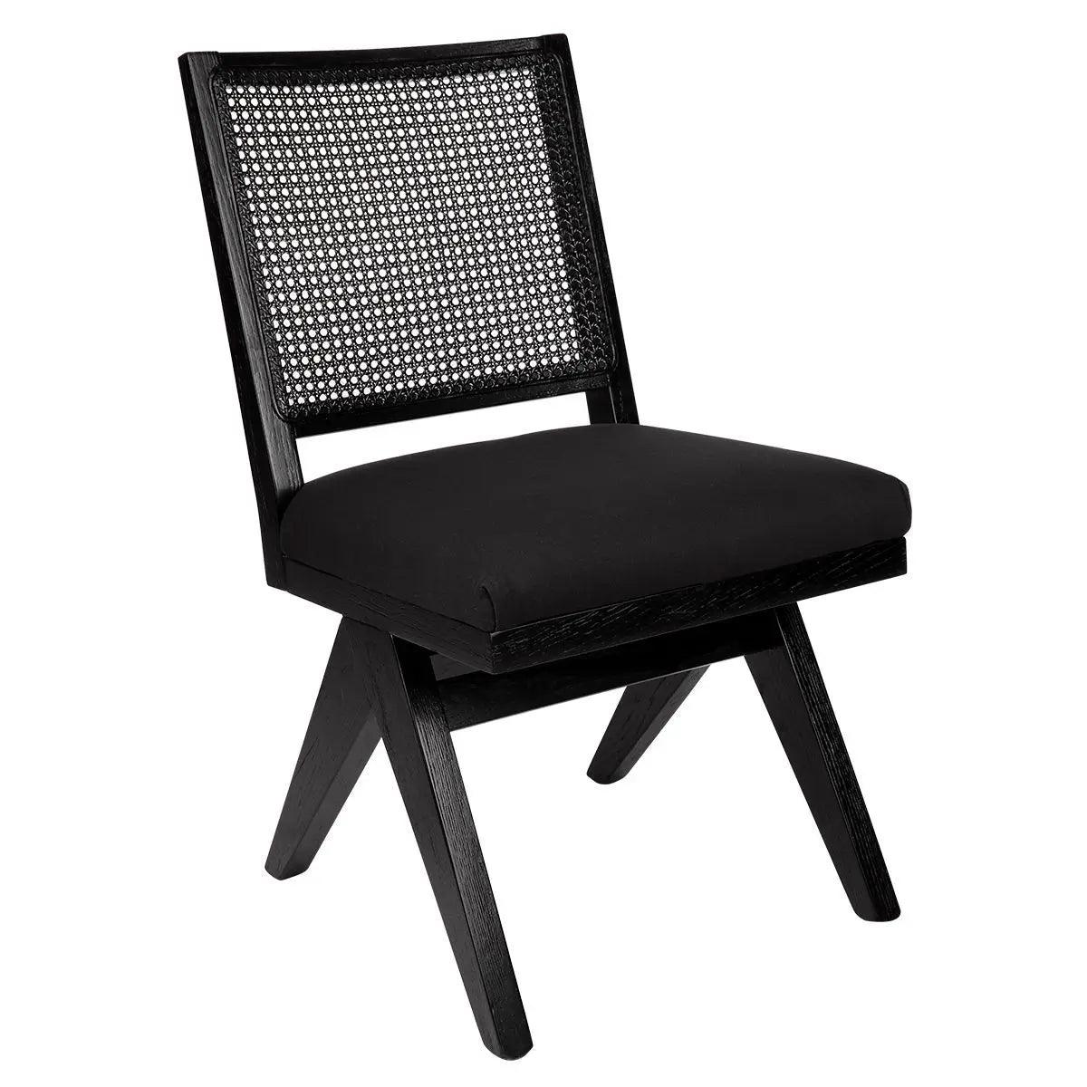 Cafe Lighting & Living The Imperial Rattan Black Dining Chair - Black Linen 32200 - Chair322009320294114728 1