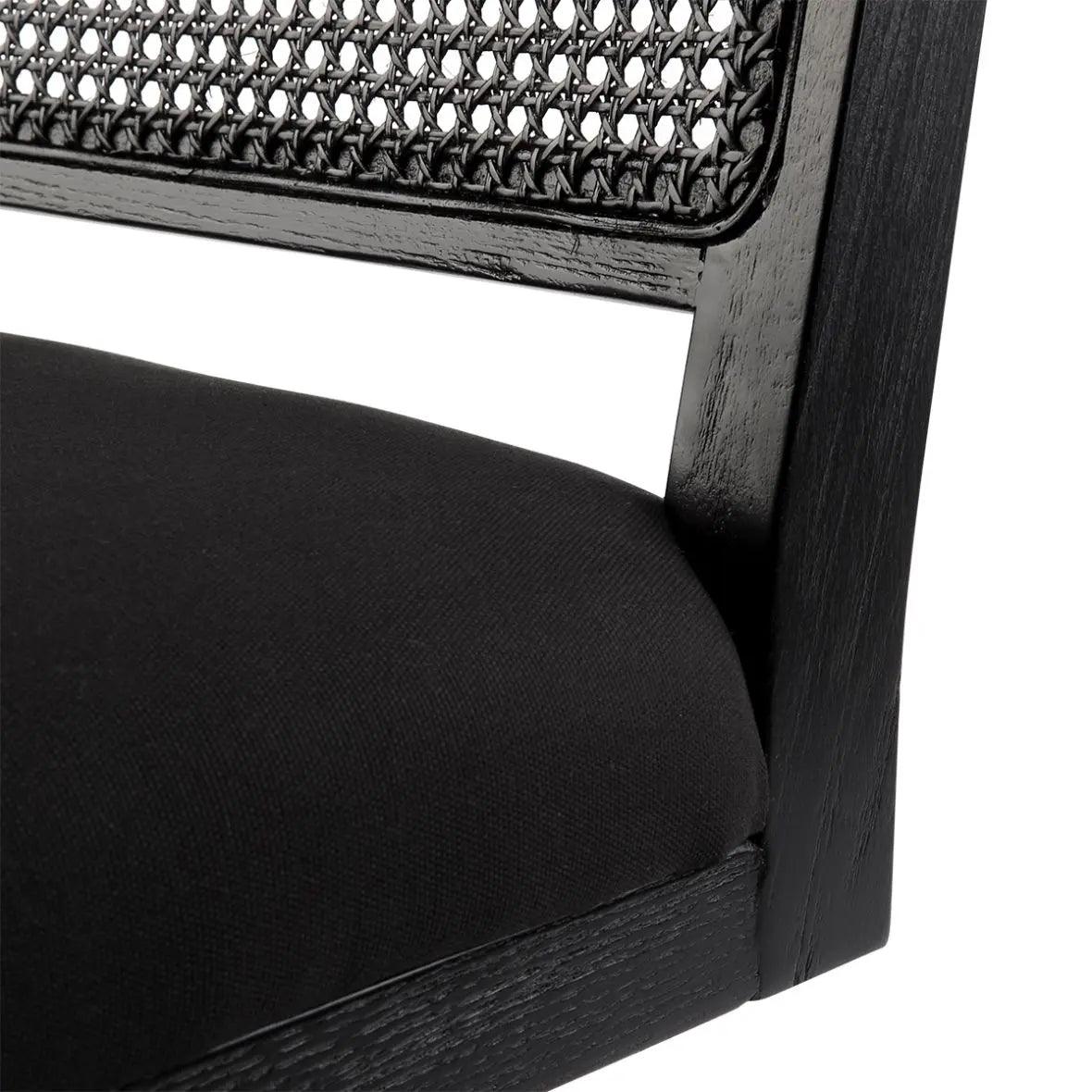 Cafe Lighting & Living The Imperial Rattan Black Dining Chair - Black Linen 32200 - Chair322009320294114728 5