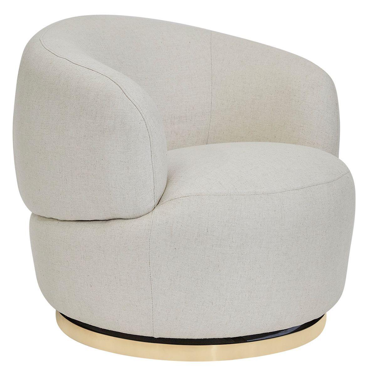 Cafe Lighting & Living Tubby Swivel Occasional Chair - Natural Linen-Chair-Cafe Lighting & Living-Prime Furniture