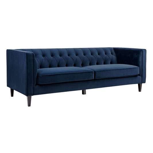 Cafe Lighting & Living Tuxedo 3 Seater Tufted Sofa - Navy Velvet - Sofa322869320294115848 1