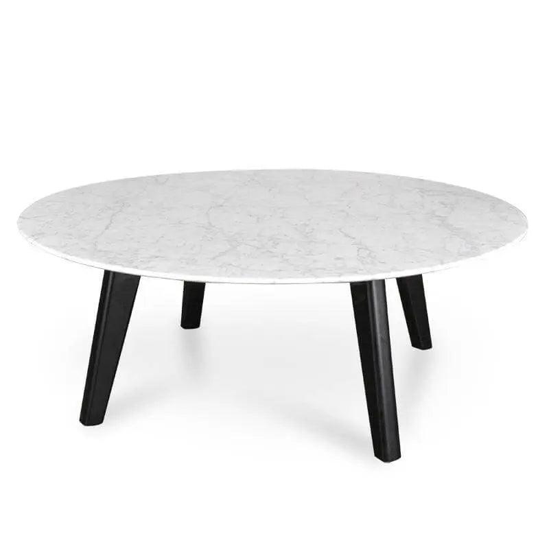 Calibre 100cm Marble Coffee Table with Black Legs CF2008-SD - Coffee TablesCF2008-SD 1