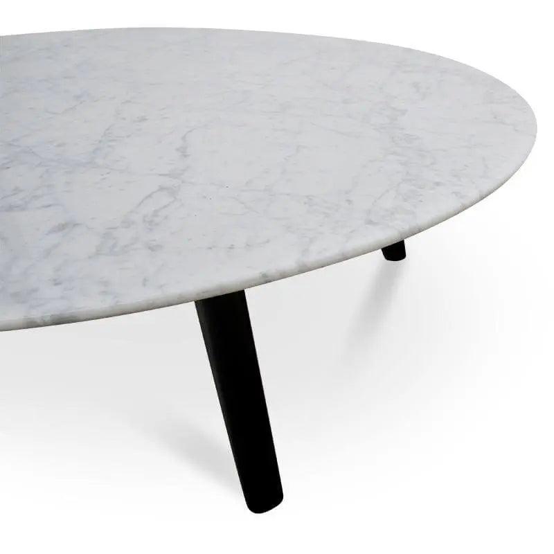 Calibre 100cm Marble Coffee Table with Black Legs CF2008-SD - Coffee TablesCF2008-SD 4