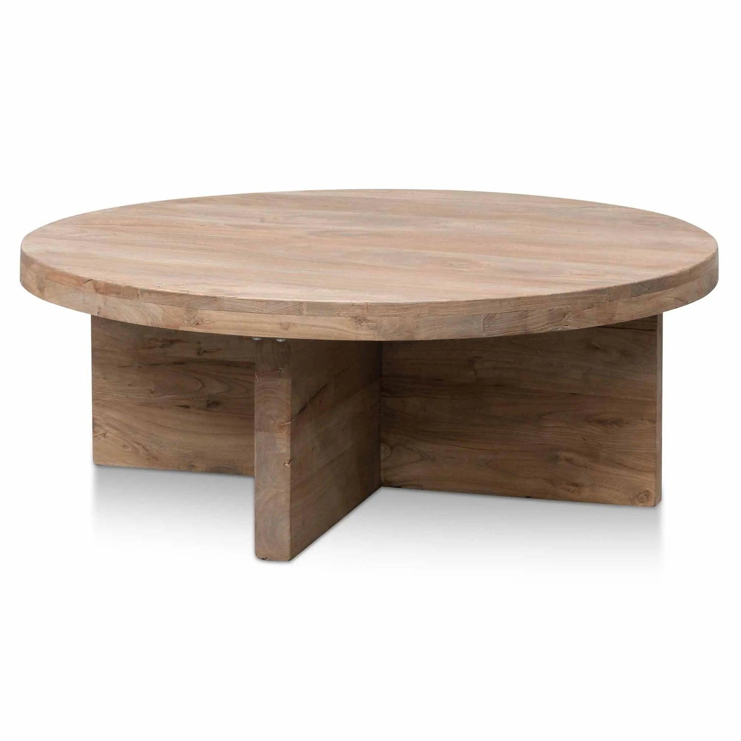 Calibre 100cm Round Coffee Table - Natural-Thick Base DT6563 - Coffee TablesDT6563 1