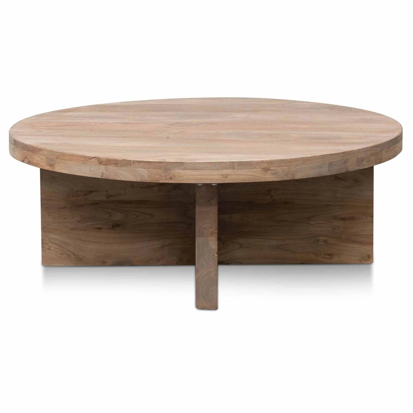 Calibre 100cm Round Coffee Table - Natural-Thick Base DT6563 - Coffee TablesDT6563 5