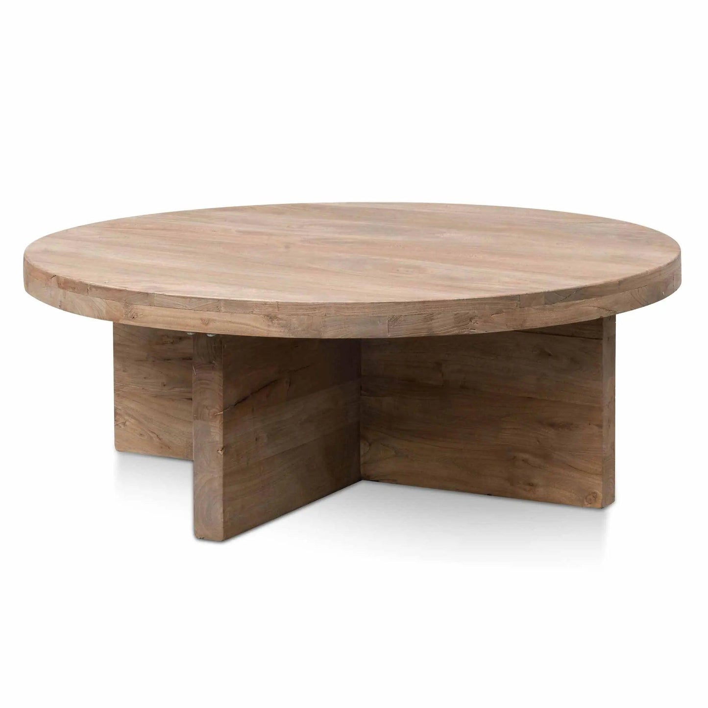 Calibre 100cm Round Coffee Table - Natural-Thick Base DT6563 - Coffee TablesDT6563 2