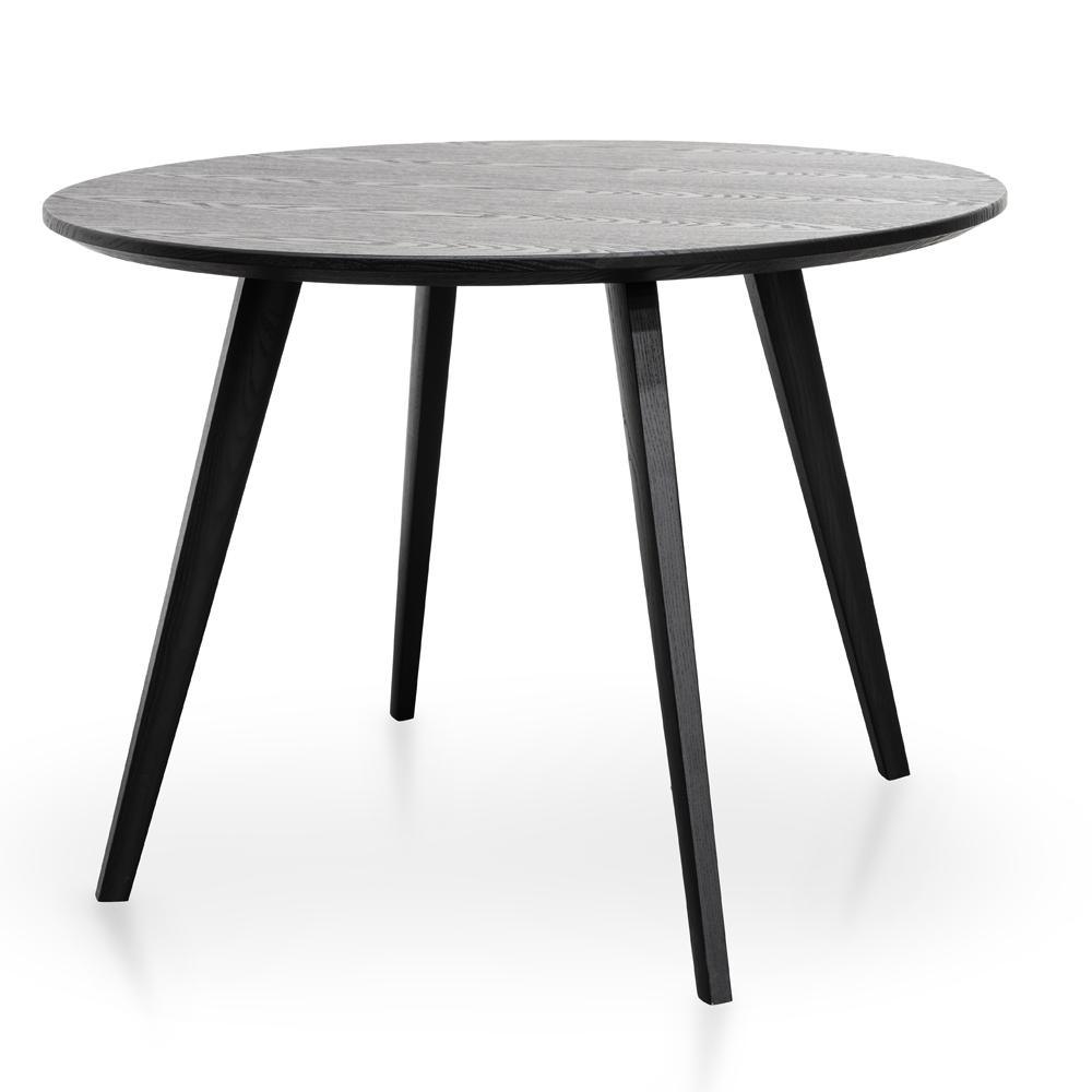 Calibre 100cm Round Dining Table - Black Veneer Top - Black Legs DT2305-SD-Dining Tables-Calibre-Prime Furniture