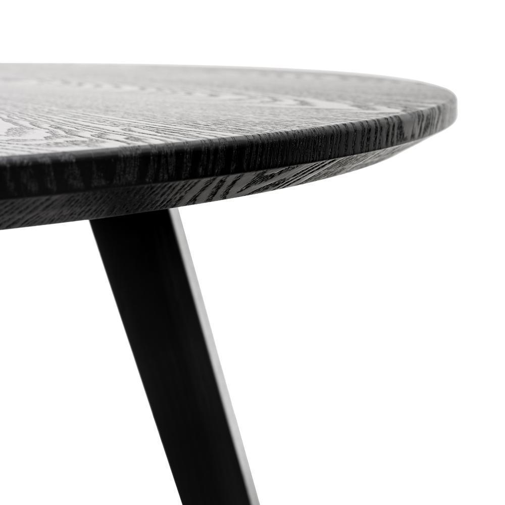 Calibre 100cm Round Dining Table - Black Veneer Top - Black Legs DT2305-SD-Dining Tables-Calibre-Prime Furniture