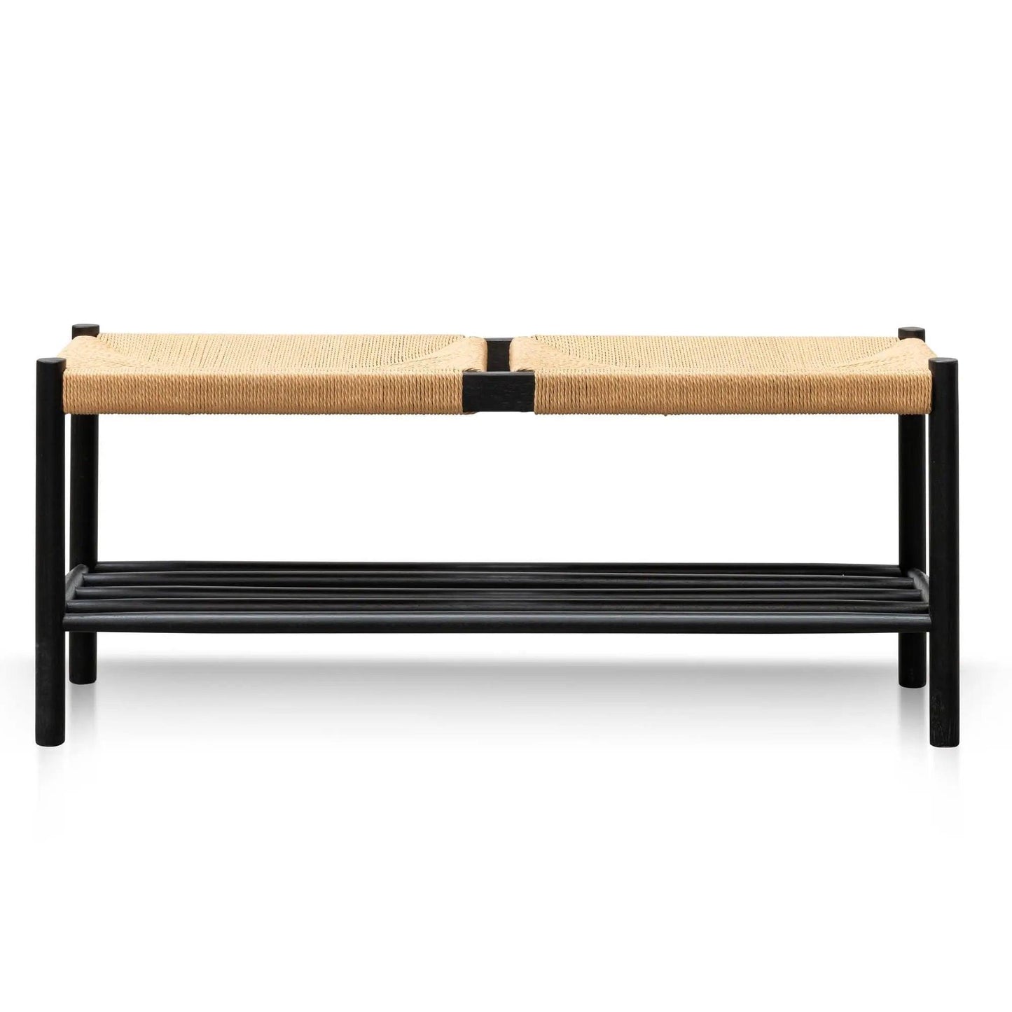 Calibre 110cm Black Oak Bench - Natural Seat DB2975-OW - Wood BenchDB2975-OW 4