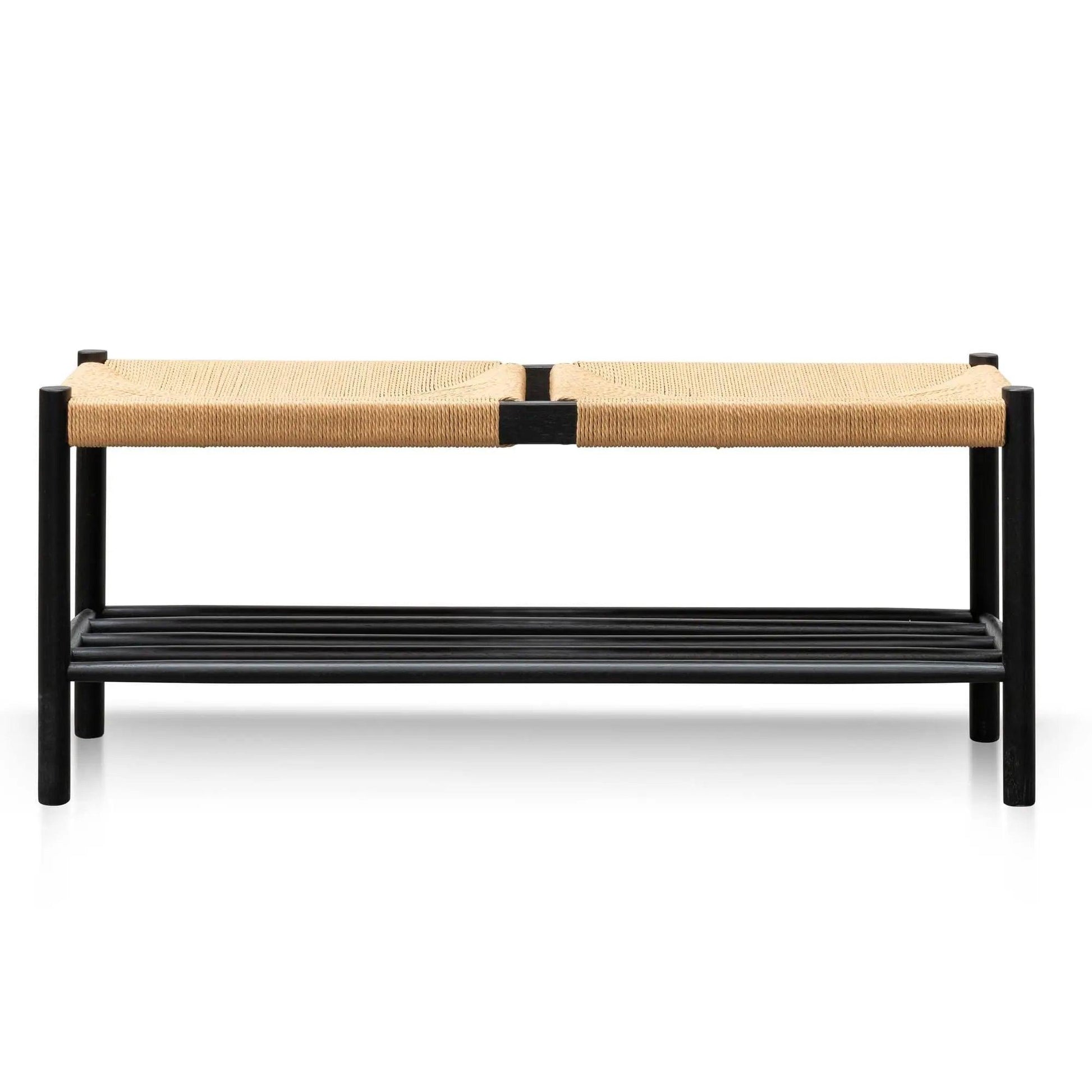 Calibre 110cm Black Oak Bench - Natural Seat DB2975-OW - Wood BenchDB2975-OW 4