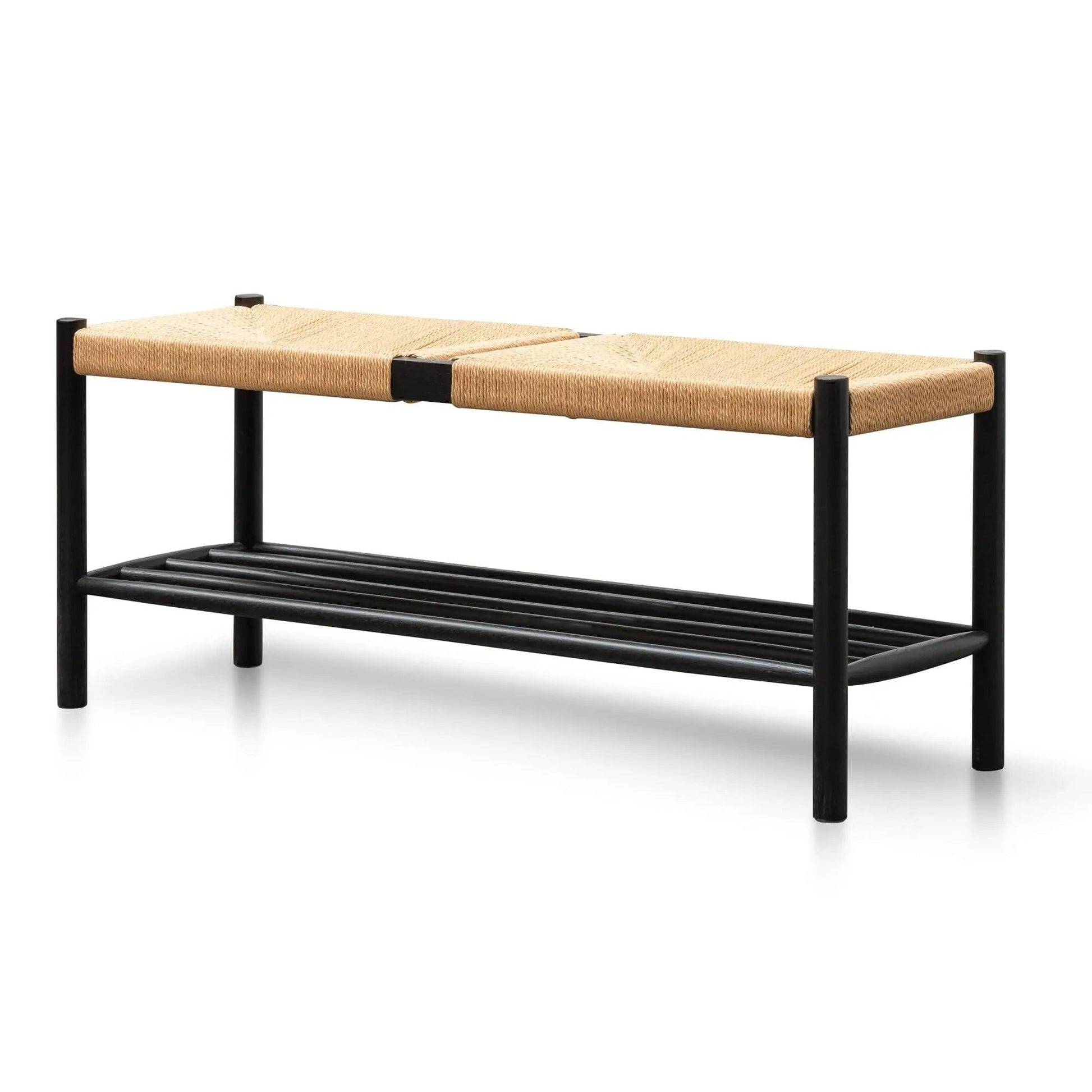 Calibre 110cm Black Oak Bench - Natural Seat DB2975-OW - Wood BenchDB2975-OW 5