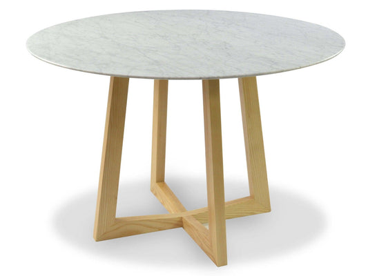 Calibre 1.15m Marble Round Dining Table - Natural DT971-Dining Tables-Calibre-Prime Furniture