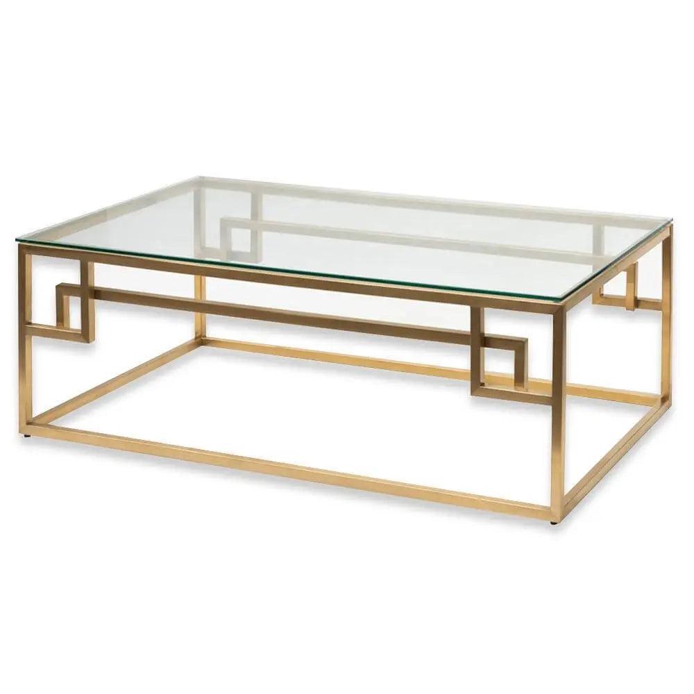 Calibre 1.2m Coffee Table - Glass Top - Brushed Gold Base CF2421-BS - Coffee TablesCF2421-BS 5