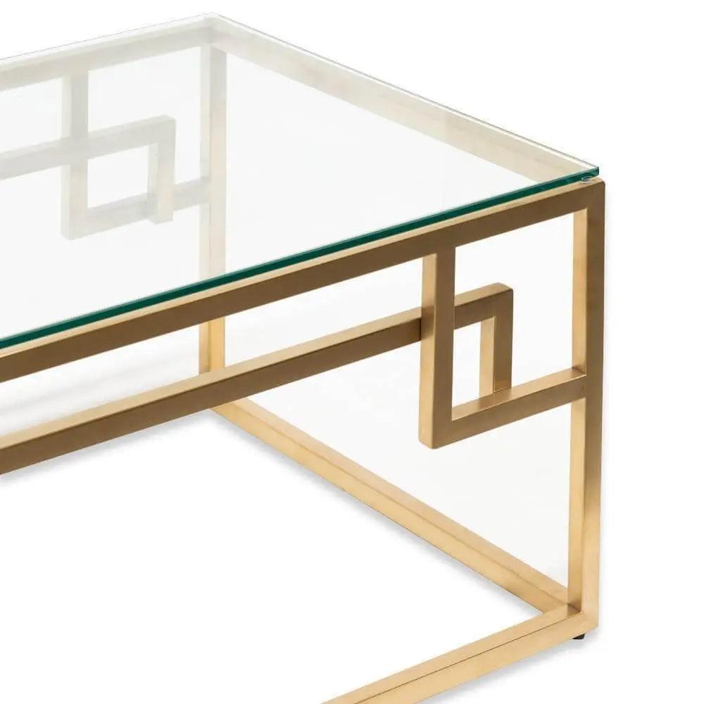 Calibre 1.2m Coffee Table - Glass Top - Brushed Gold Base CF2421-BS - Coffee TablesCF2421-BS 2