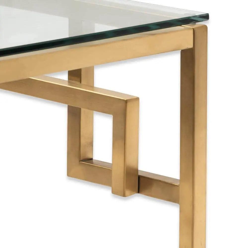 Calibre 1.2m Coffee Table - Glass Top - Brushed Gold Base CF2421-BS - Coffee TablesCF2421-BS 3