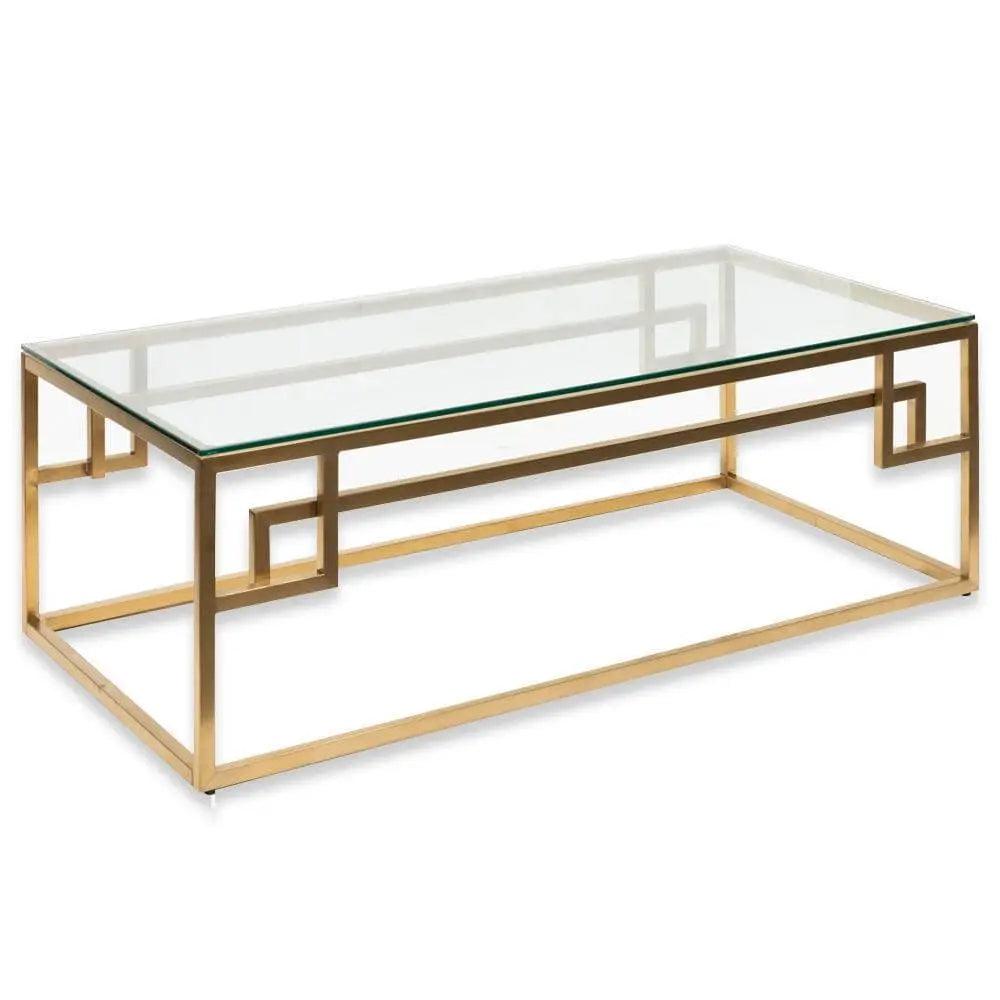 Calibre 1.2m Coffee Table - Glass Top - Brushed Gold Base CF2421-BS - Coffee TablesCF2421-BS 4