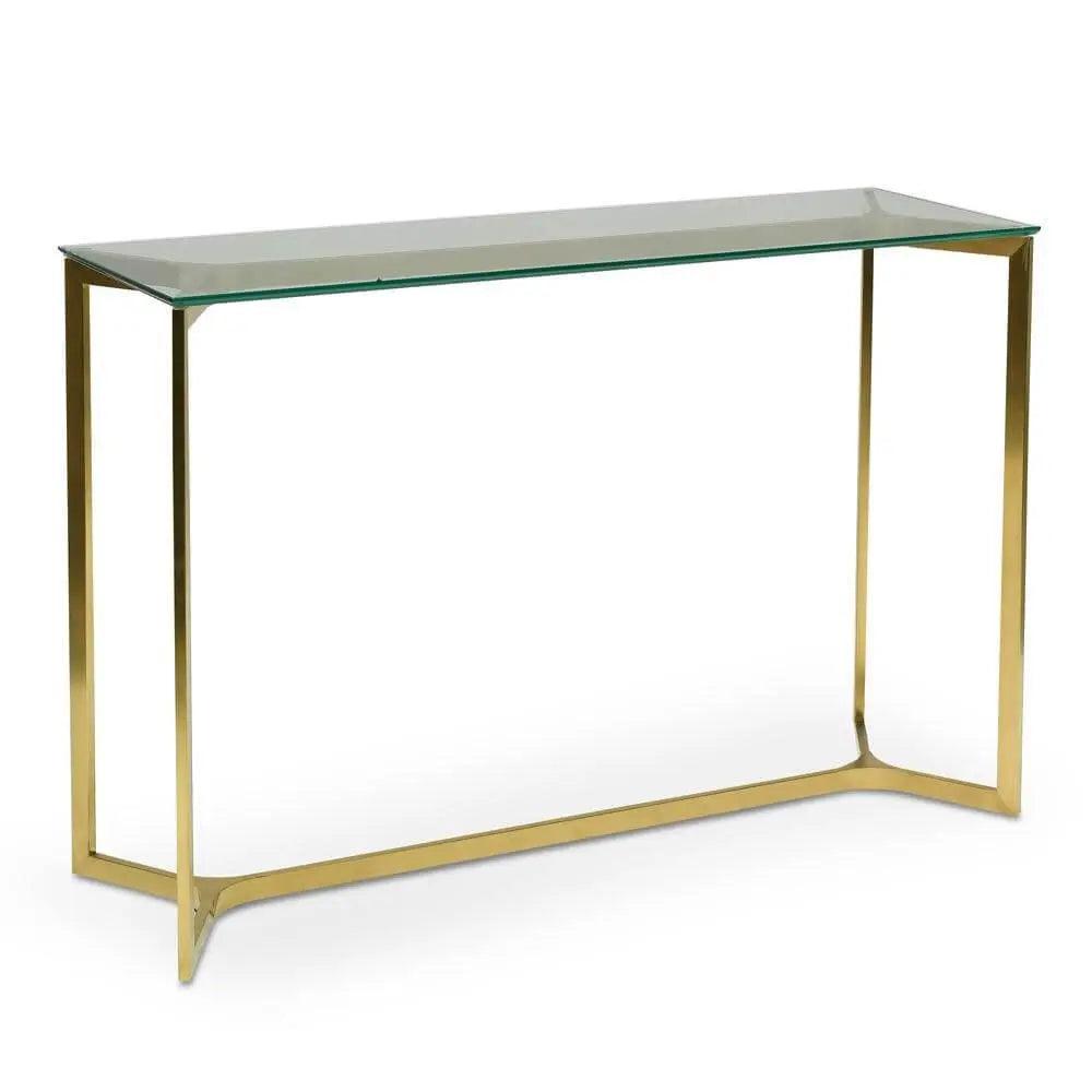 Calibre 1.2m Glass Console Table - Gold Base DT2362-KS - Console TablesDT2362-KS 3