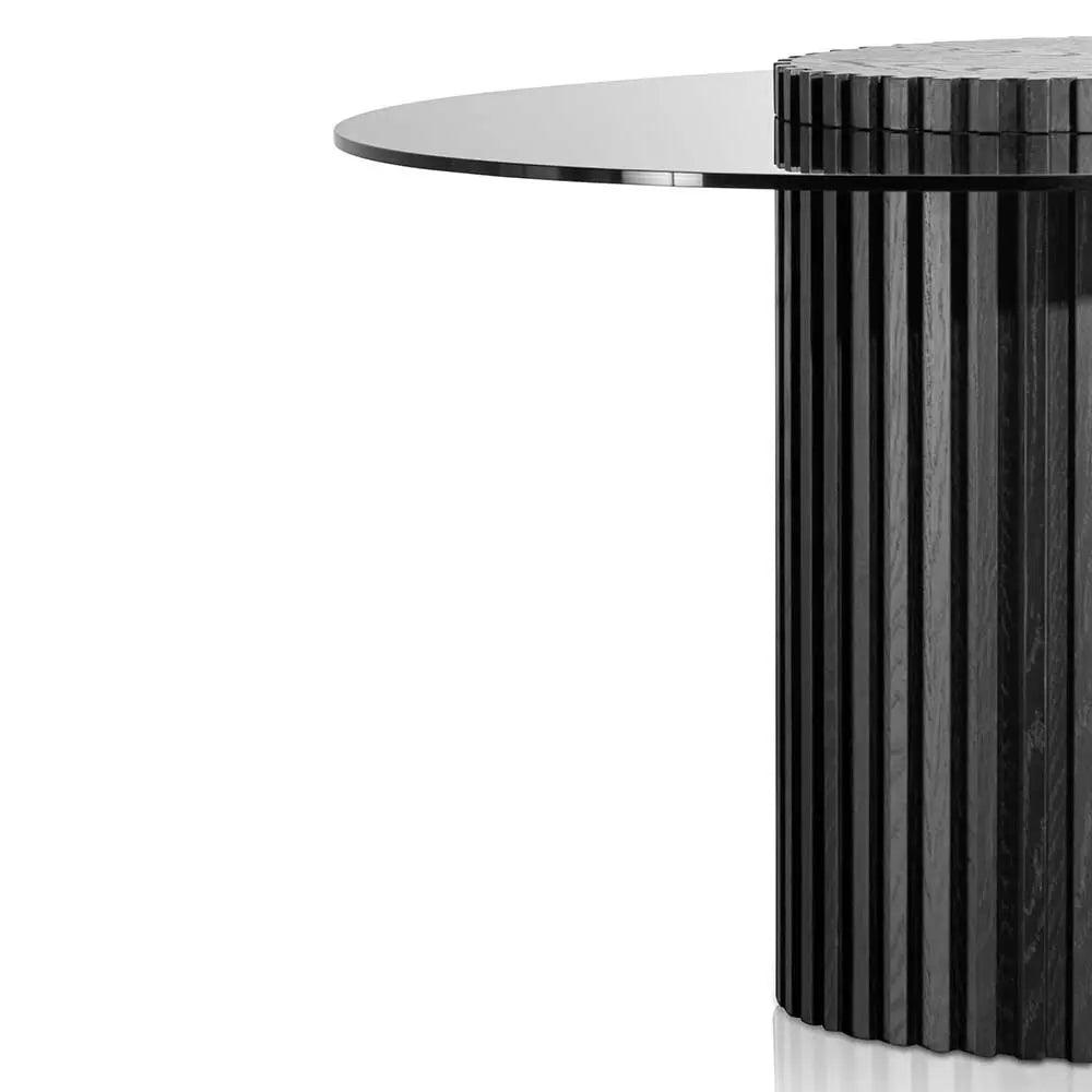 Calibre 1.2m Grey Glass Round Dining Table - Black DT6425-CN - Dining TablesDT6425-CN 4