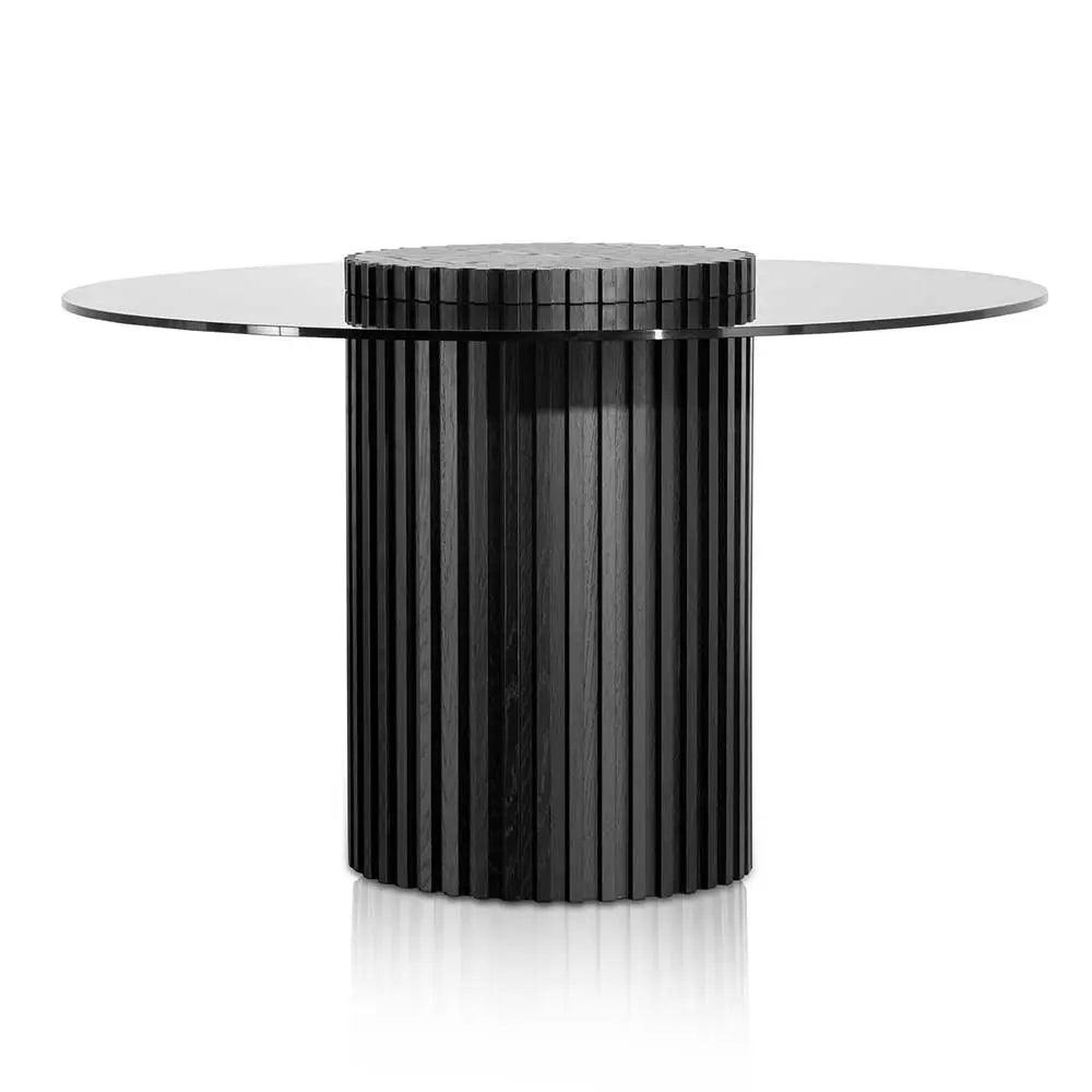 Calibre 1.2m Grey Glass Round Dining Table - Black DT6425-CN - Dining TablesDT6425-CN 3