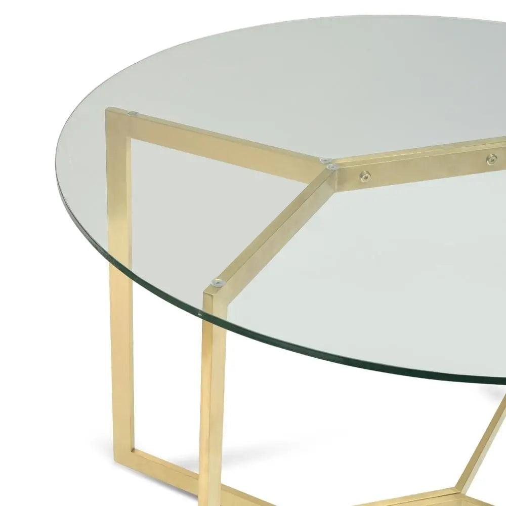 Calibre 1.2m Round Glass Dining Table - Gold Base DT2361-KS - Dining TablesDT2361-KS 4