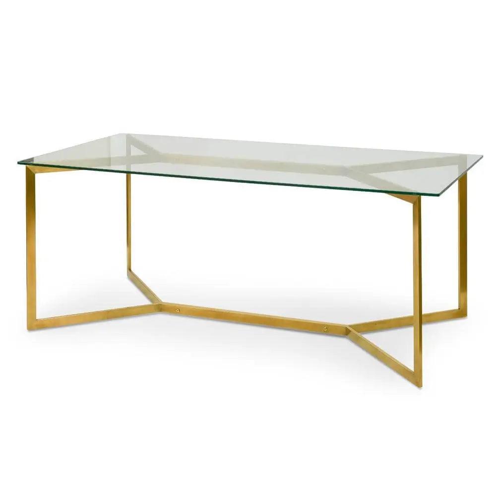 Calibre 1.9m Glass Dining Table - Gold Base DT2360-KS - Dining TablesDT2360-KS 1