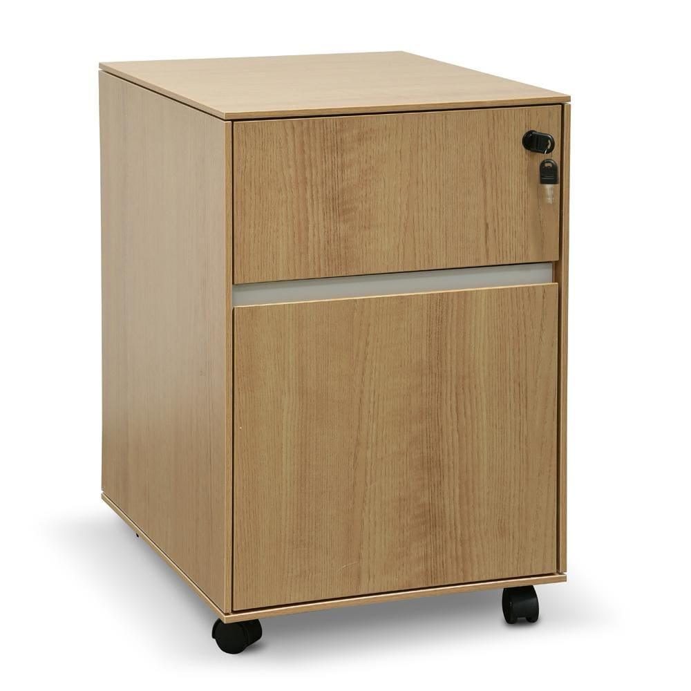 Calibre 2 Drawer Mobile Pedestal - Natural OF2431-SN-Storage Cabinet-Calibre-Prime Furniture