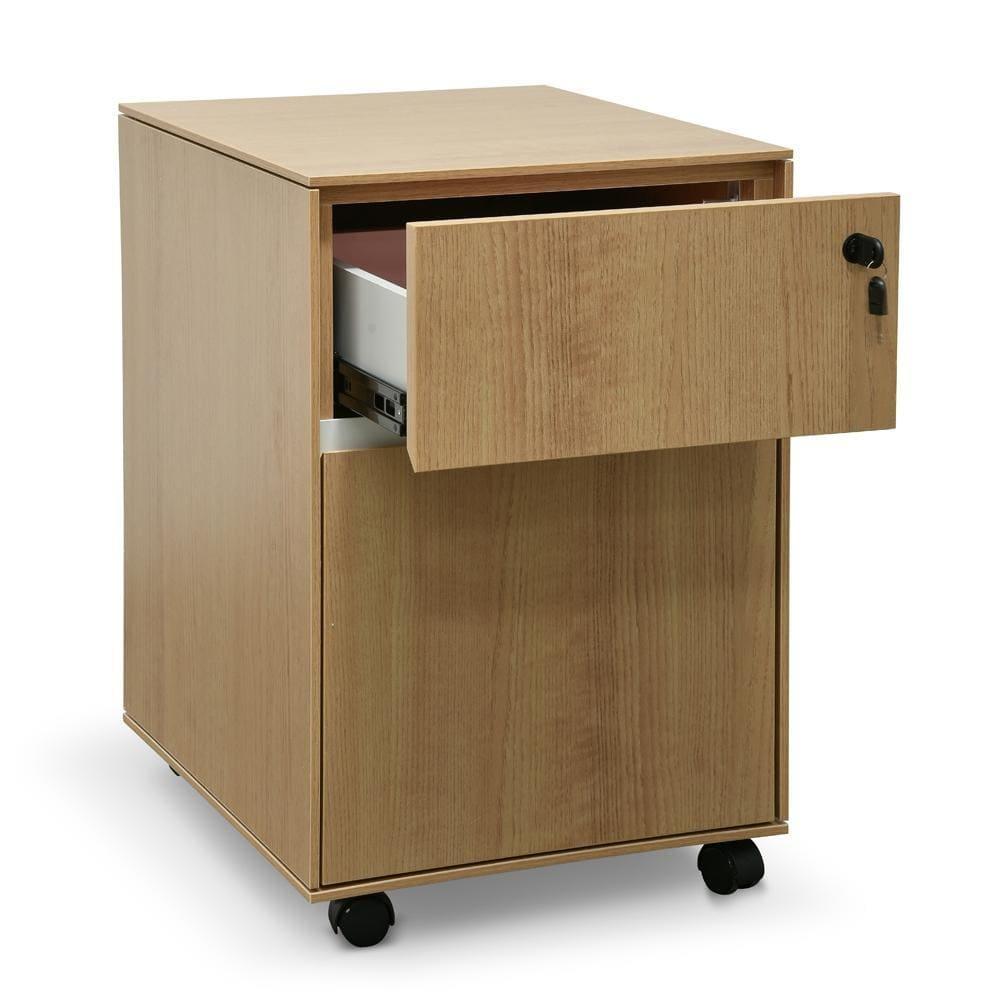 Calibre 2 Drawer Mobile Pedestal - Natural OF2431-SN-Storage Cabinet-Calibre-Prime Furniture