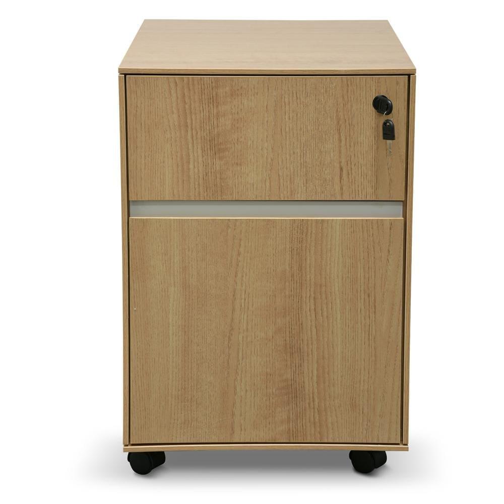 Calibre 2 Drawer Mobile Pedestal - Natural OF2431-SN-Storage Cabinet-Calibre-Prime Furniture