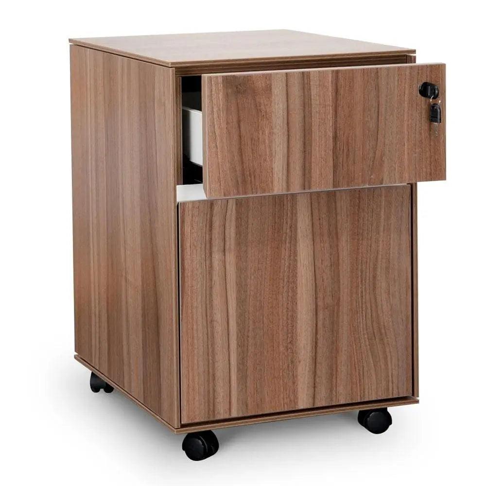 Calibre 2 Drawer Mobile Pedestal - Walnut - Storage CabinetOF294 2