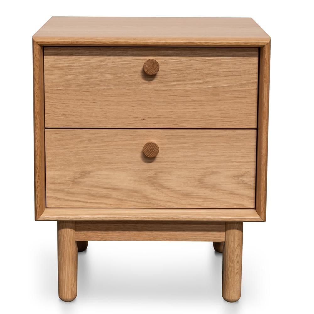 Calibre 2 Drawer Side Table - Oak ST2324-VN-Side Table-Calibre-Prime Furniture