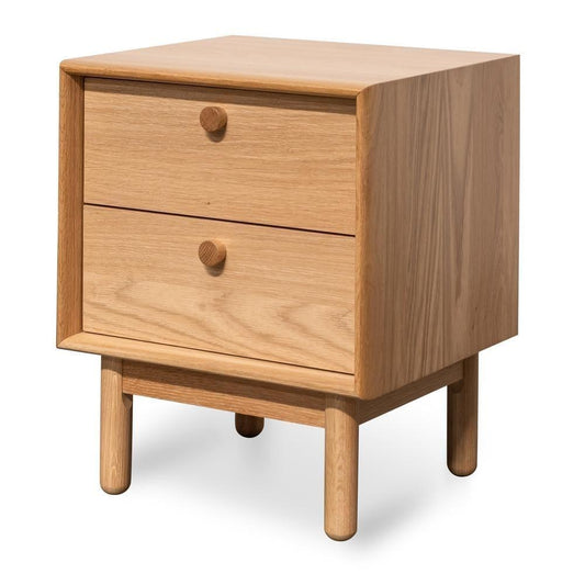 Calibre 2 Drawer Side Table - Oak ST2324-VN-Side Table-Calibre-Prime Furniture