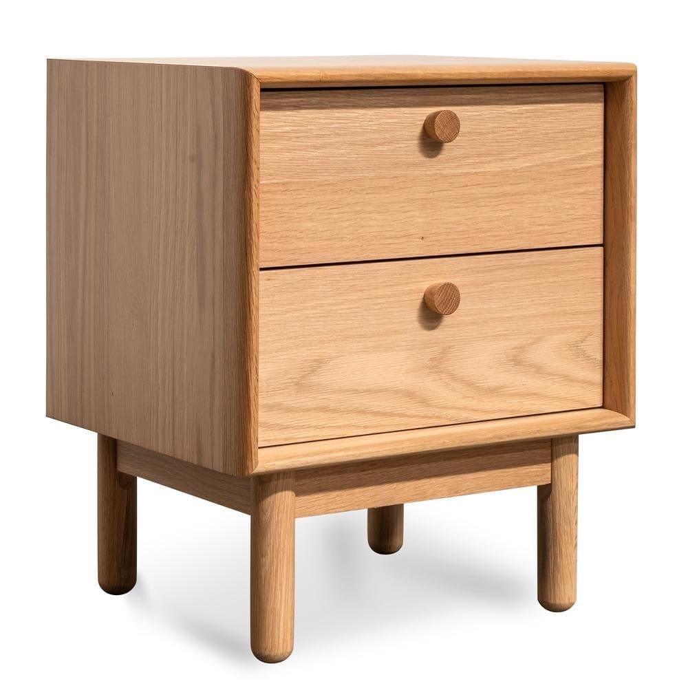 Calibre 2 Drawer Side Table - Oak ST2324-VN-Side Table-Calibre-Prime Furniture