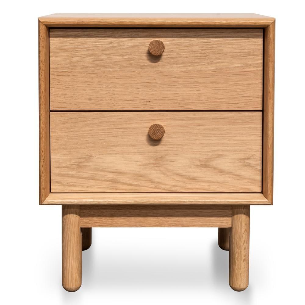 Calibre 2 Drawer Side Table - Oak ST2324-VN-Side Table-Calibre-Prime Furniture