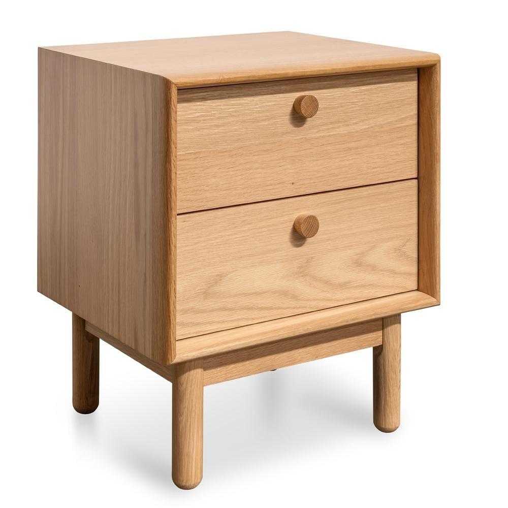 Calibre 2 Drawer Side Table - Oak ST2324-VN-Side Table-Calibre-Prime Furniture