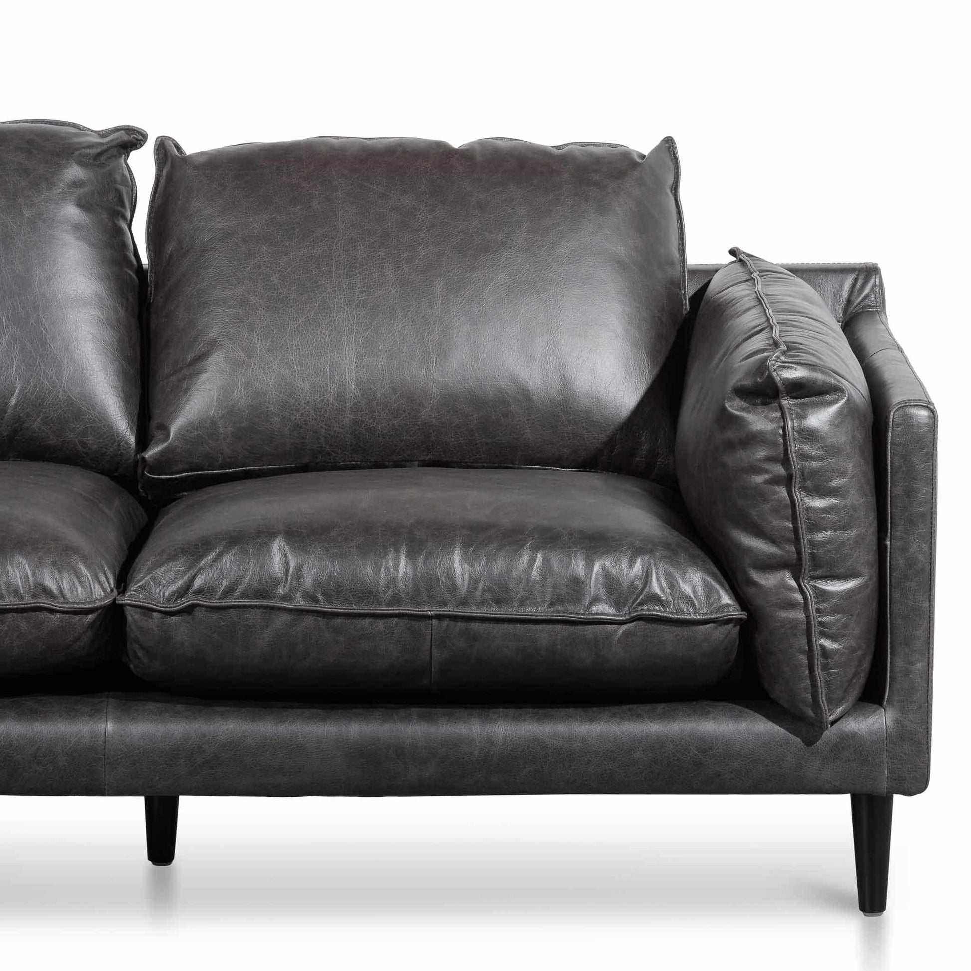 Calibre 2 Seater Leather Sofa - Charcoal LC6252-KSO - SofasLC6252-KSO 4