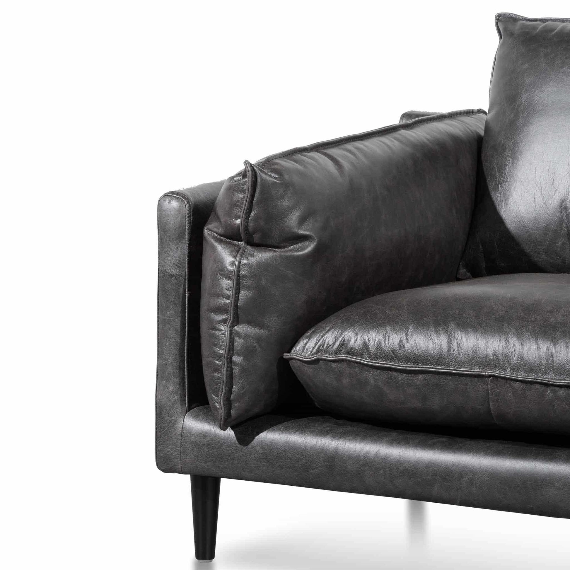 Calibre 2 Seater Leather Sofa - Charcoal LC6252-KSO - SofasLC6252-KSO 3