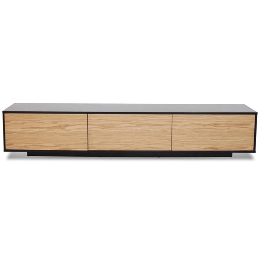 Calibre 2.3m TV Unit - Black with Natural Drawers TV2632-BB - Entertainment UnitsTV2632-BB 1