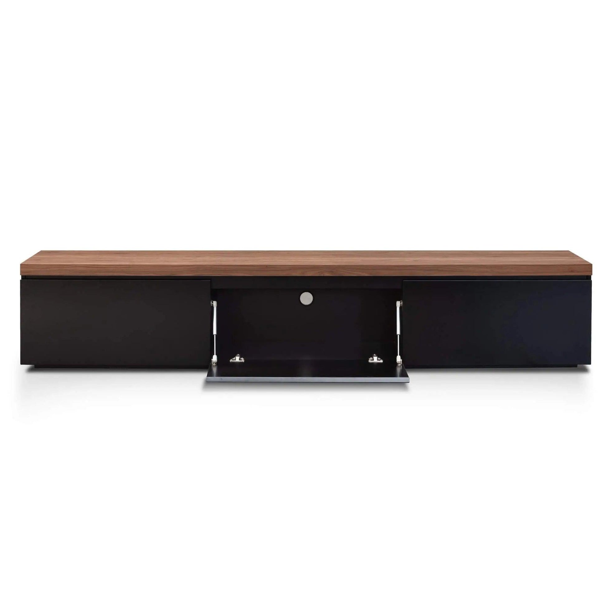 Calibre 2.4m Black TV Entertainment Unit - Walnut Top - Entertainment UnitsTV6090-CN 2