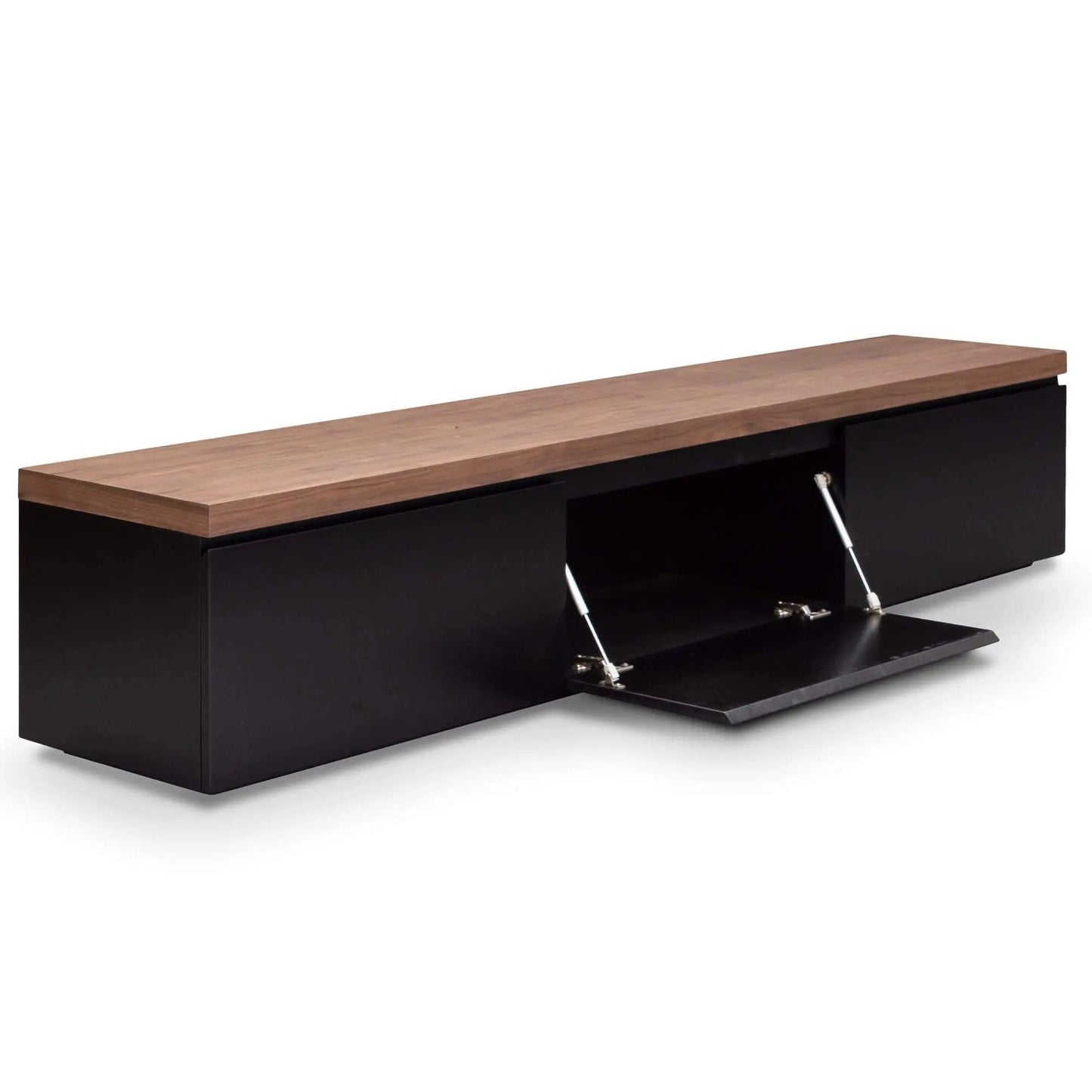 Calibre 2.4m Black TV Entertainment Unit - Walnut Top - Entertainment UnitsTV6090-CN 1