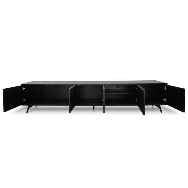 Calibre 2.4m Entertainment TV Unit - Black Oak TV108-BB-Entertainment Units-Calibre-Prime Furniture