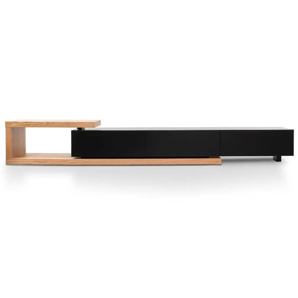 Calibre 2.4m Entertainment TV Unit - Natural Oak - Black Matte TV2263-BB - Entertainment UnitsTV2263-BB 1