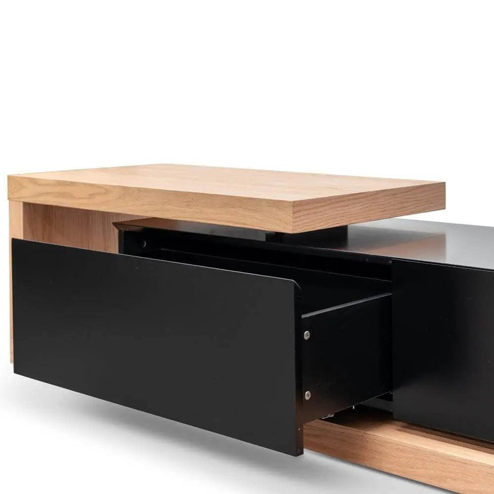 Calibre 2.4m Entertainment TV Unit - Natural Oak - Black Matte TV2263-BB - Entertainment UnitsTV2263-BB 2